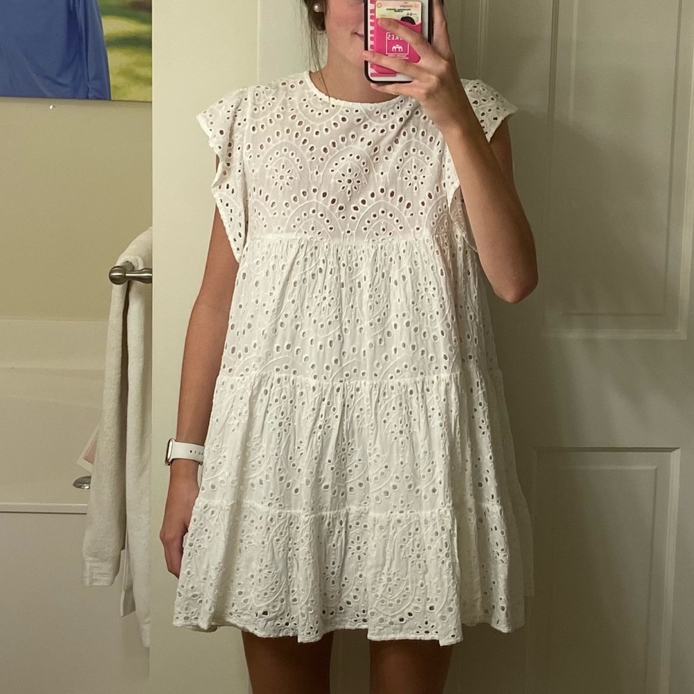 White Eyelet Karlie dress